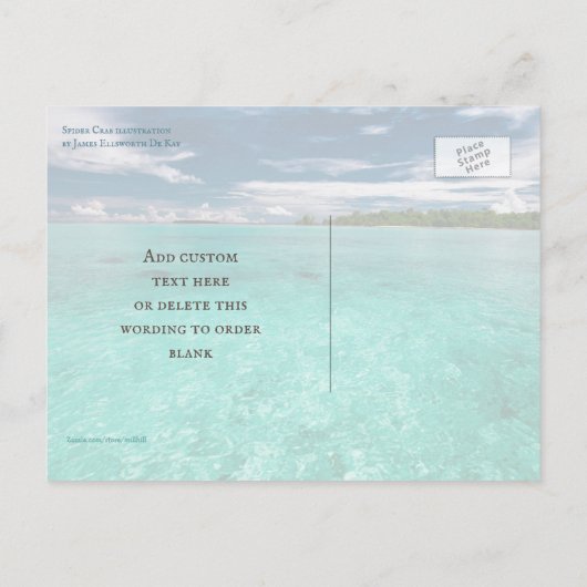 Spider Crab, geïllustreerd op Aangepast Alle Occas Briefkaart (Achterkant)