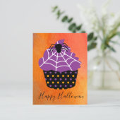 Spider cupcake Halloween-thema Briefkaart (Staand voorkant)