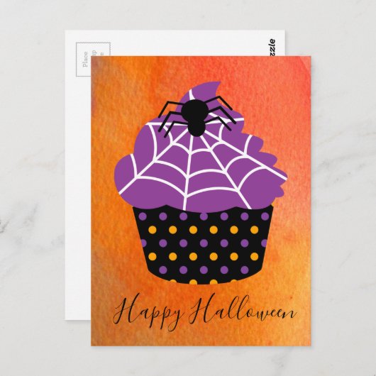 Spider cupcake Halloween-thema Briefkaart (Voorkant / Achterkant)