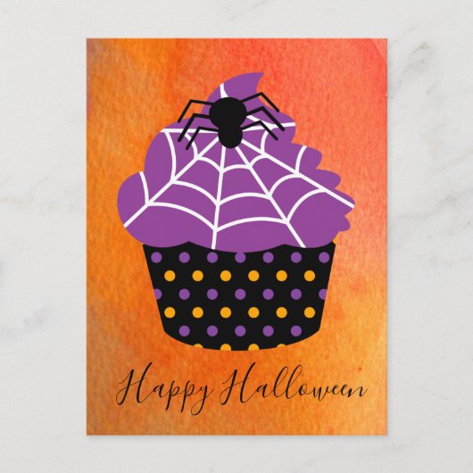 Spider cupcake Halloween-thema Briefkaart (Voorkant)