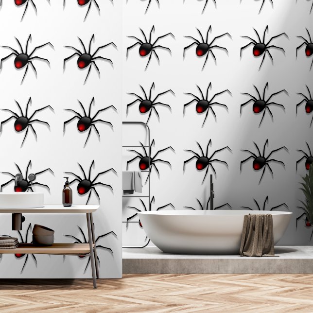 Spider Custom Kleur Wit Behang (Badkamer)