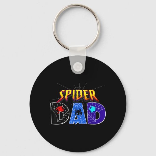 Spider Dad Design Vaderdag Matching Familie Sleutelhanger (Voorkant)