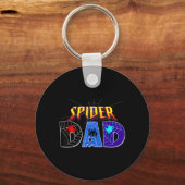 Spider Dad Design Vaderdag Matching Familie Sleutelhanger (Voorkant)