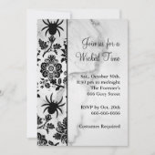 Spider Damask Halloween Invitation on Marble Kaart (Voorkant)