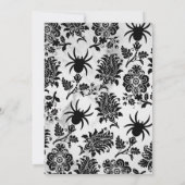 Spider Damask Halloween Invitation on Marble Kaart (Achterkant)