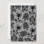 Spider Damask Hhalweeen Invitation (grijs) Kaart (Achterkant)
