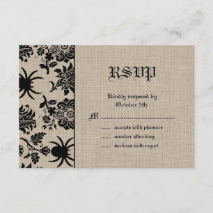 Spider Damask op Burlap RSVP
