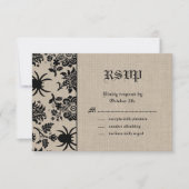 Spider Damask op Burlap RSVP (Voorkant)
