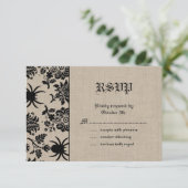 Spider Damask op Burlap RSVP (Staand voorkant)