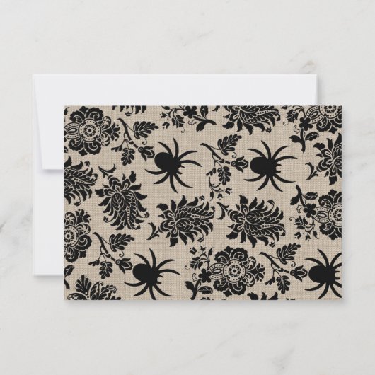 Spider Damask op Burlap RSVP (Achterkant)