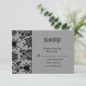 Spider Damask op Grey Linen RSVP (Staand voorkant)