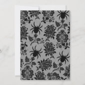 Spider Damask op Grijs Linnen bruiloft uitnodiging (Achterkant)