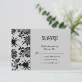 Spider Damask RSVP Kaartje (Staand voorkant)