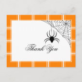 Spider Dank je Halloween Sinaasappel Briefkaart (Voorkant)