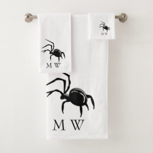 Spider Design Met Monogram Bad Handdoek