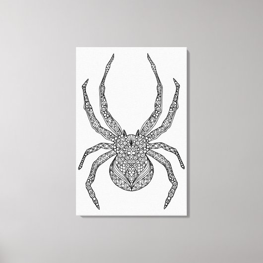 Spider Doodle 6 Canvas Afdruk (Voorkant)