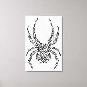 Spider Doodle 6 Canvas Afdruk
