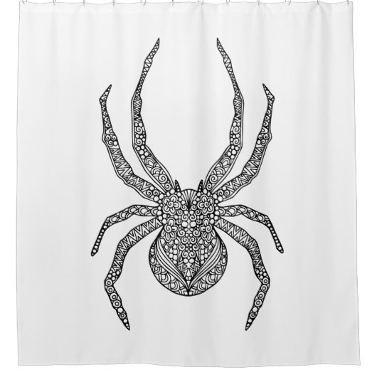 Spider Doodle Douchegordijn (Voorkant)