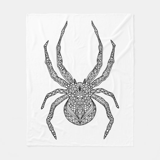Spider Doodle Fleece Deken (Voorkant)