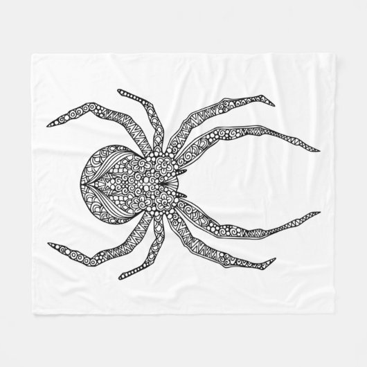 Spider Doodle Fleece Deken (Voorkant (Horizontaal))