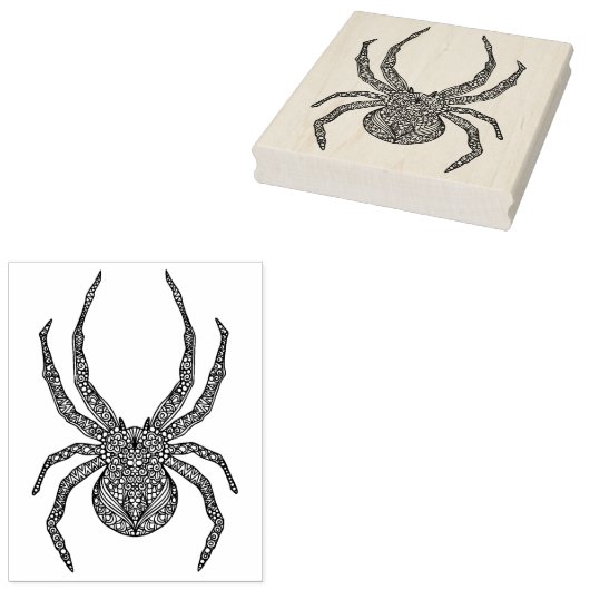 Spider Doodle Rubberstempel (Gestempeld)