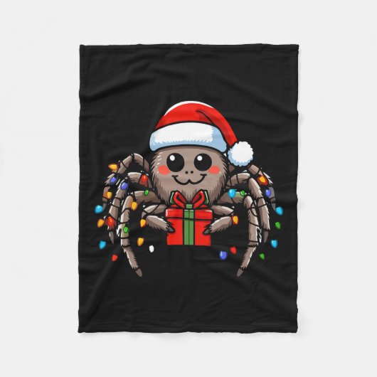 Spider Dragen van Santa Hat Christmas Pyjama Fleece Deken (Voorkant)