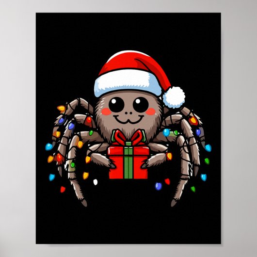 Spider Dragen van Santa Hat Christmas Pyjama Poster (Voorkant)