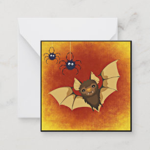 Spider en Bats Mini Halloween Card Notitiekaartje