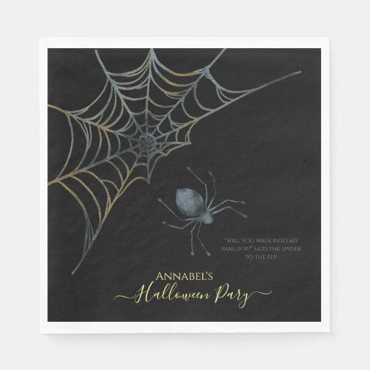 Spider- en spinneweb Halloween Servet (Voorkant)