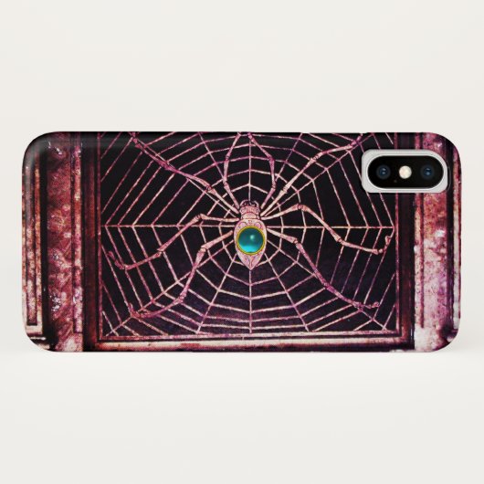 SPIDER en WEB Blue Aquamarine Black Case-Mate iPhone Case (Achterkant (horizontaal))