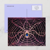 SPIDER en WEB Blue Sapphire Black Briefkaart (Voorkant / Achterkant)