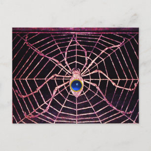 SPIDER en WEB Blue Sapphire Black Briefkaart