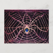 SPIDER en WEB Blue Sapphire Black Briefkaart (Voorkant)