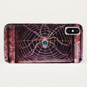 SPIDER en WEB Blue Sapphire Black Case-Mate iPhone Case (Achterkant (horizontaal))