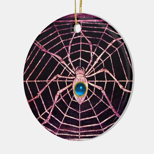 SPIDER en WEB Blue Sapphire Black Keramisch Ornament (Links)
