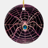 SPIDER en WEB Blue Sapphire Black Keramisch Ornament (Achterkant)