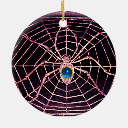SPIDER en WEB Blue Sapphire Black Keramisch Ornament (Achterkant)