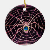 SPIDER en WEB Blue Sapphire Black Keramisch Ornament (Voorkant)