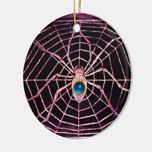 SPIDER en WEB Blue Sapphire Black Keramisch Ornament (Links)