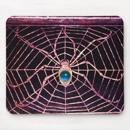 SPIDER en WEB Blue Sapphire Black Muismat (Voorkant)