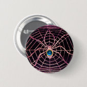 SPIDER en WEB Blue Sapphire Black Ronde Button 5,7 Cm (Voorkant /achterkant)