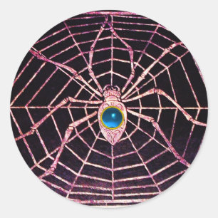 SPIDER en WEB Blue Sapphire Black Ronde Sticker