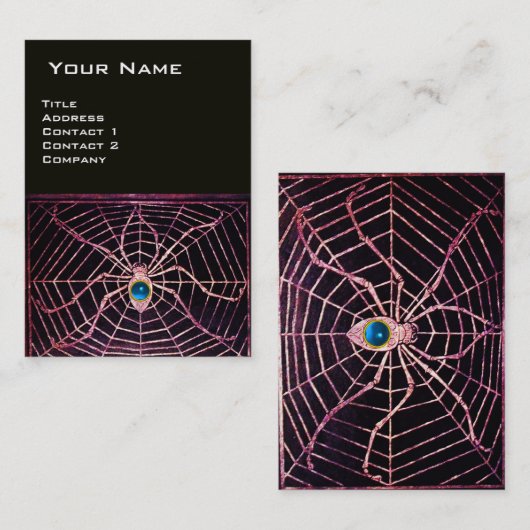 SPIDER en WEB Blue Sapphire Black Visitekaartje (Voorkant / Achterkant)