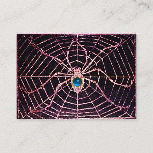 SPIDER en WEB Blue Sapphire Black Visitekaartje (Achterkant)