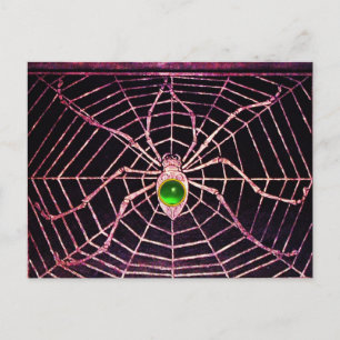 SPIDER EN WEB Green Emerald Black Briefkaart