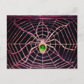 SPIDER EN WEB Green Emerald Black Briefkaart (Voorkant)