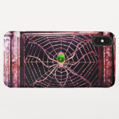 SPIDER EN WEB Green Emerald Black Case-Mate iPhone Case (Achterkant (horizontaal))