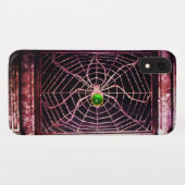SPIDER EN WEB Green Emerald Black Case-Mate iPhone Case (Achterkant (horizontaal))