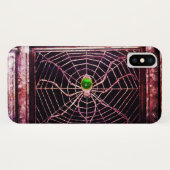 SPIDER EN WEB Green Emerald Black Case-Mate iPhone Case (Achterkant (horizontaal))