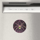 SPIDER EN WEB Green Emerald Black Magneet (Insitu (Vaatwasser))